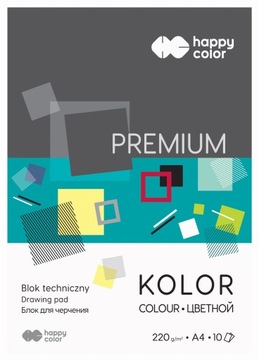 Технический блок А4 10к 220г разноцветный Happy Color