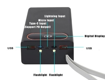 Корпус PowerBank 16x 18650 USB C Micro, НА ВИНТАХ