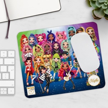 Podkładka pod mysz RAINBOW HIGH personalizowana z dowolnym napisem 22x18 cm