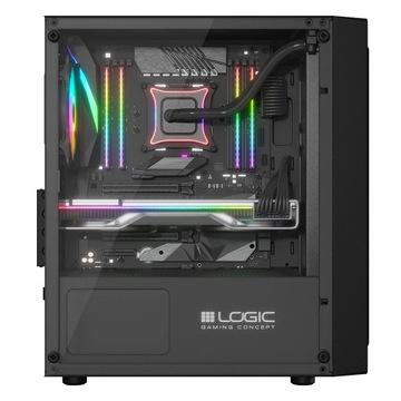 Logic Concept Atos ARGB Mini Black, корпус 3x120 мм