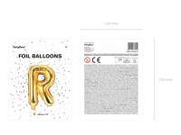 Фольгированный воздушный шар Золотая буква R Алфавит A-Z