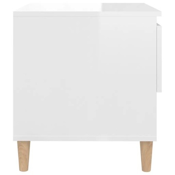 vidaXL Прикроватная тумбочка, глянцевый белый, 50x46x50 см