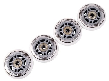 Колеса резиновые 4 шт 70х24 Белые NILS + Подшипники Abec7 8 шт