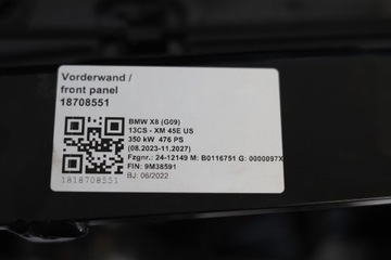 фото thumb №11, Перед bmw xm g09 бампер капот лампа led крило pas 416