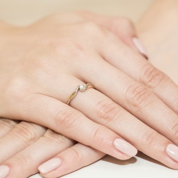 Кольцо W-21 0,08CT Diamond Yellow Gold 585