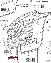 фото thumb №1, Org! дверь передние перед левая toyota sienna 2010-