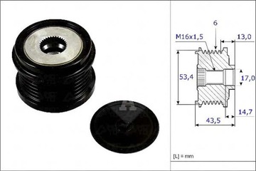 фото thumb №2, Ina колесо ременное генератора ford 1,4tdci-2,0tdci 1