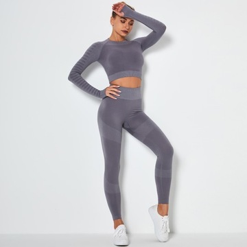 SPORTS SET бесшовные леггинсы для фитнеса топ L
