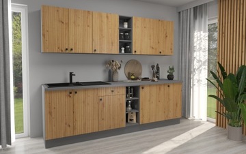Кухонный шкаф 15 Грузовой нижний. Планки антрацитового цвета.