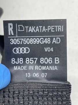 фото thumb №8, Audi tt 8j 2.0 tfsi pas безопасности правый зад