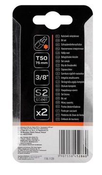Końcówka TORX T50 x 75 mm, S2 x 2 szt., NEO 10-946