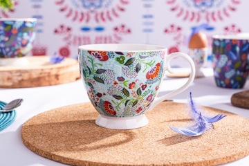Фарфоровая чашка с цветами, большая кружка Altom Design Folk 350 мл