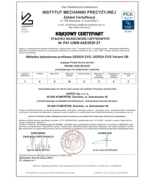 Gerda Evo 35/50 противовзломная никелевая вставка