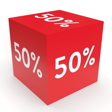 Kostka sześcian SALE wyprzedaż promo 31cm tektura