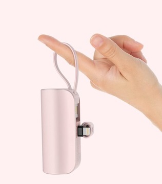 ПОРТАТИВНОЕ ЗАРЯДНОЕ УСТРОЙСТВО MINI POWER BANK 5000 МАч КАРМАННОЕ POWERBANK ПОРТ ДЛЯ IPHONE РОЗОВОЕ