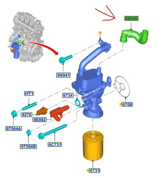 фото thumb №10, Шланг гнучкий радіатор масла 2.0 d. ford