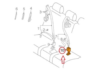 фото thumb №7, Porsche cayenne 9pa задний средний держатель ремня 95580305410hcp