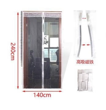 MOSKITIERA NA DRZWI BALKONOWE z MAGNESEM MOCNA 140x240cm CZARNY / BIAŁY