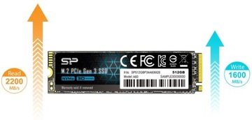 Твердотельный накопитель Silicon Power A60 512 ГБ PCIe M.2 NVMe 3x4 2200/1600 МБ/с