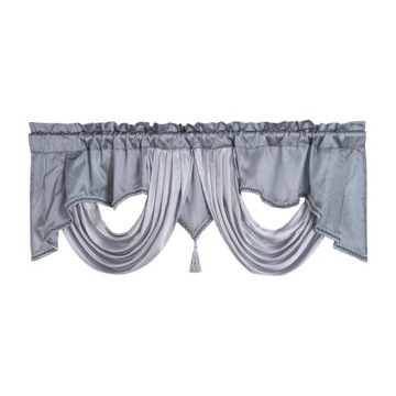 Kieszeń na pręt Valance Oddychająca zasłona okienna Panel Poziomy okien Decor Szary