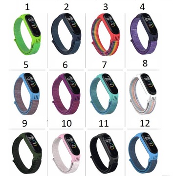 РЕМЕНЬ для браслета XIAOMI MI BAND 5 NYLON 12 ЦВЕТОВ