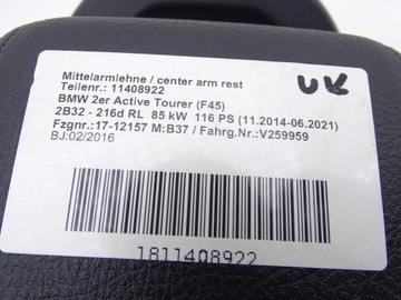 фото thumb №6, Bmw 2 f45 active tourer 14-22 подлокотник туннеля среднего чёрная кожа