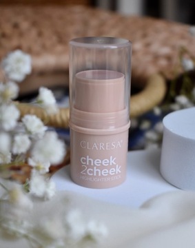 CLARESA ROZŚWIETLACZ W SZTYFCIE Cheek2Cheek PEARL SHINE EFEKT MOKREJ SKÓRY