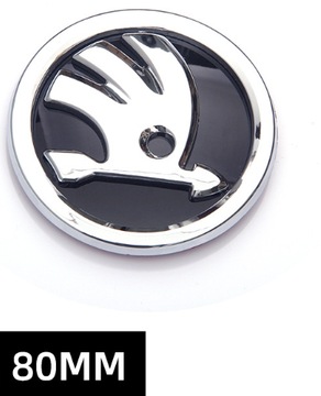 ЭМБЛЕМА SKODA ЛОГОТИП 80мм 90мм НА ОТКРЫТКУ КАПОТА