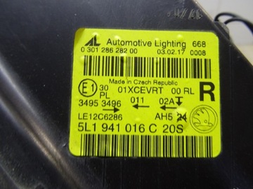 фото thumb №12, Skoda yeti рестайлинг лампа правая ксенон led 5l19410116c