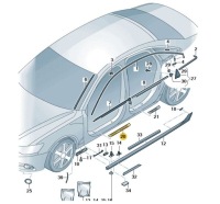 Молдинг поріг перед ліва czarna audi a6 c7 aso Ціна, фото thumb