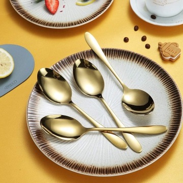 Ложки для салата, золотые, 3 шт., столовые приборы для салата, мясное ассорти, столовые приборы