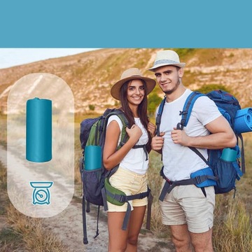 NADMUCHIWANY MATERAC MATA KEMPINGOWA Z PODUSZKĄ NA PLAŻĘ TREKKING SKŁADANA