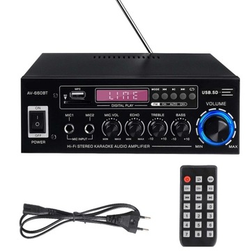 ДИНАМИК УСИЛИТЕЛЬ СТЕРЕО УСИЛИТЕЛЬ HIFI BLUETOOTH FM-РАДИО СВЕТОДИОД ПУЛЬТ ДИСТАНЦИОННОГО УПРАВЛЕНИЯ