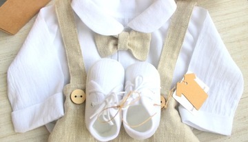Крестильный костюм льняной/NATURAL BEIGE r68/5czz (свитера Malgosia)