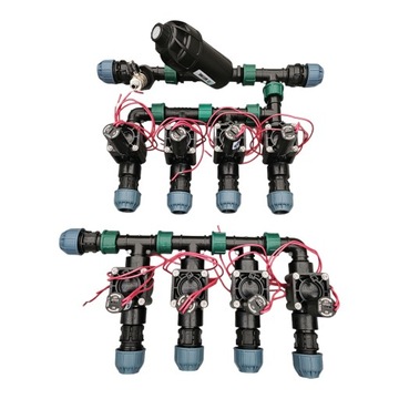 Zestaw 8 sekcji Hunter PGV Filtr Sterownik X2 Czujnik Moduł WiFi rura PE 25