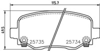 фото thumb №3, Гальмівні колодки гальмівні задня brembo do chrysler 200 2.4