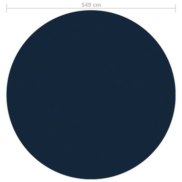 Pływająca folia solarna z PE na basen, 549 cm, czarno-niebieska