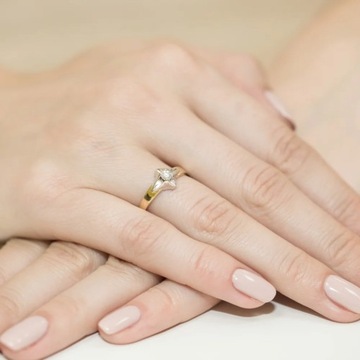 Кольцо W-155 0,12CT Diamond Yellow Gold 585