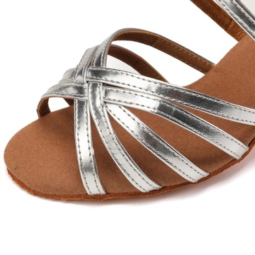 BUTY TANECZNE DO TAŃCA SREBRNE 7CM 38+SALSA GRATIS