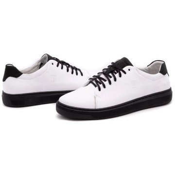 BUTY MĘSKIE CASUAL SKÓRA POLSKIE 2109C BIAŁE 40