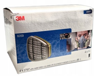 Полумаска 3M 7503 РАЗМЕР L + комплект фильтров ABEK + фильтр предварительной очистки P1 392