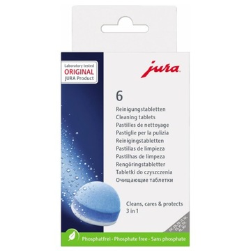 Jura 62715/24225 Таблетки для трехфазной чистки кофемашин, 6 шт.