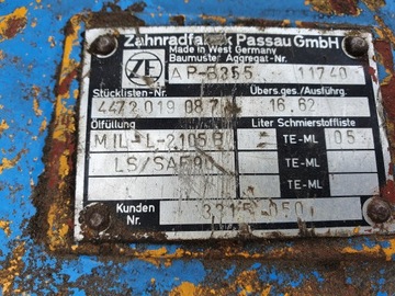CAT ZEPPELIN BRIDGE ZF APL AP-B355 APL-B355 FINAL TRUCK