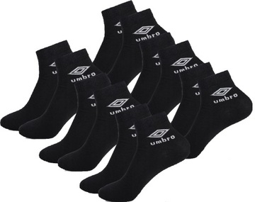 6 ПАР НОСКОВ ЧЕТВЕРТИ UMBRO, ЧЕРНЫЕ 39/42