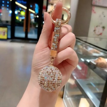 БЫСТРЫЙ БРЕЛОК КУЛОН ДЛЯ КЛЮЧЕЙ РЮКЗАК СУМКИ ШАР ЦИРКОНИЙ МЕДЬ