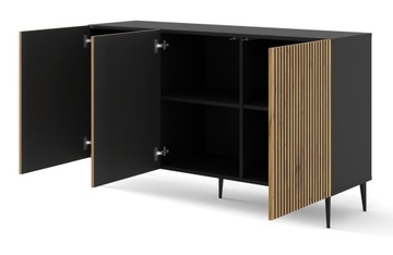 Komoda Ravenna A 150 cm 3D czarny artisan szpilki