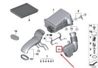 Bmw x5 e70 заднє сидіння впускний з резонатор 7548889 13717548889 Ціна, фото thumb
