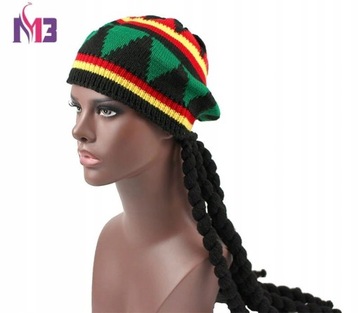 Зимняя шапка боб JAMAICA с дредами DREADS