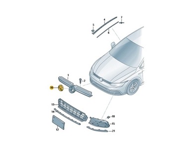 ZNACZEK VW GOLF VIII POLO ARTEON CZARNY CHROM ORYGINAŁ OE