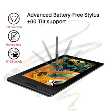 Графический планшет Huion Kamvas Pro 12 + пассивное перо PW507 + подставка PL